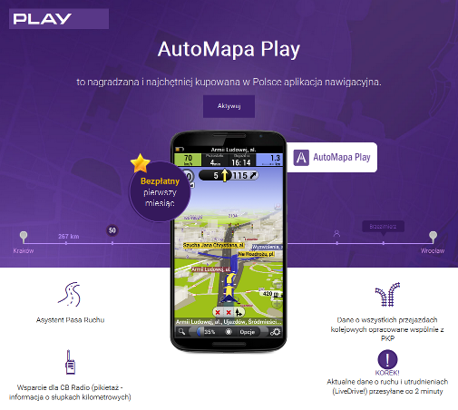 AutoMapa dla systemu Android w Play